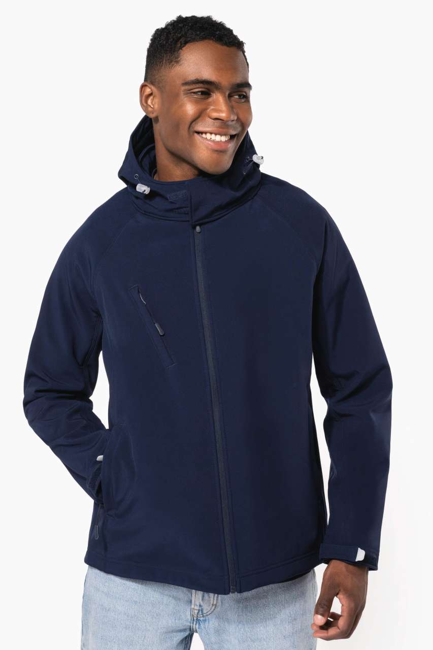 MEN'S DETACHABLE HOODED SOFTSHELL JACKET